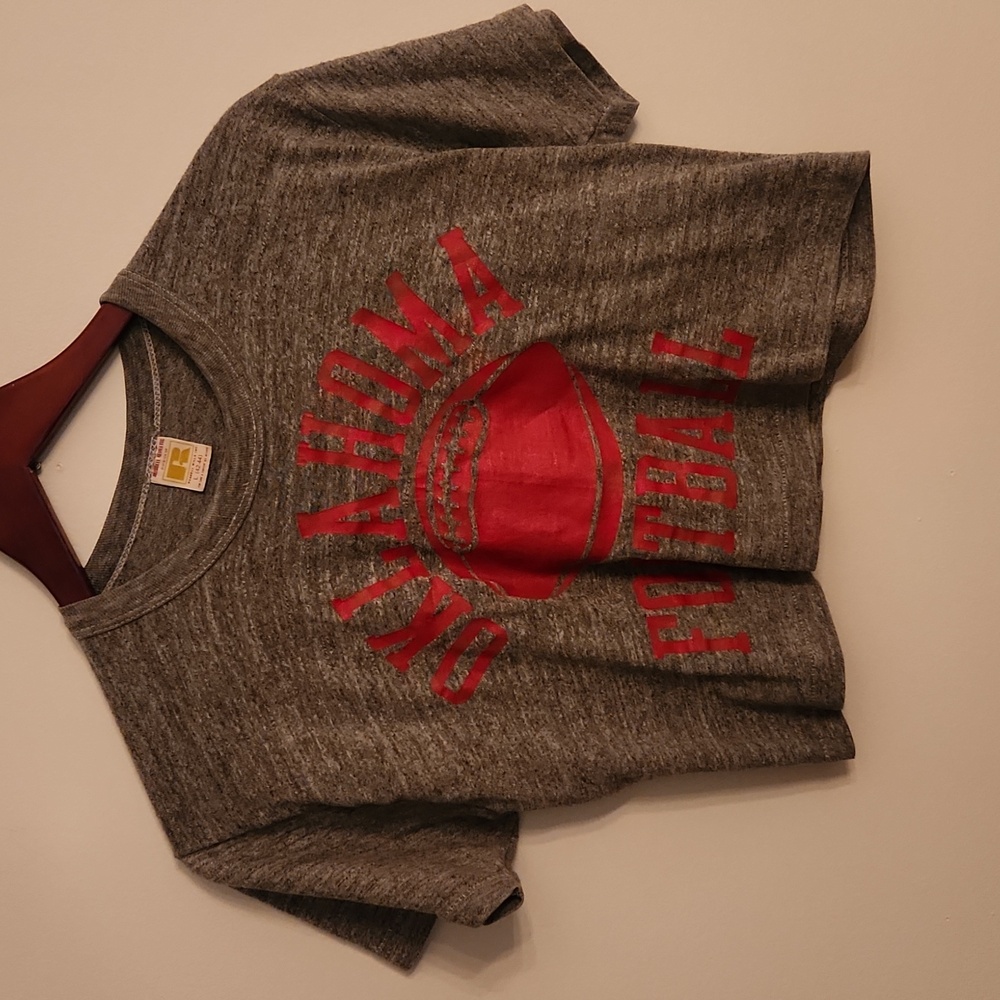 Oklahoma Football vintage cropped t shirt